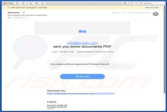 WeTransfer Email Virus