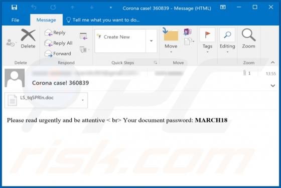 Corona Case Email Virus
