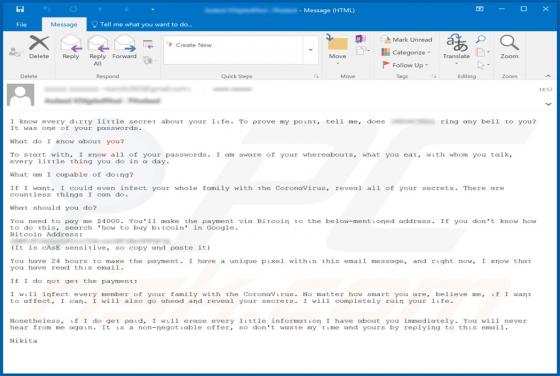 Infect Your Family With CoronaVirus Email Scam
