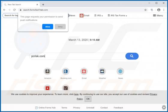 Online Forms Hub Browser Hijacker