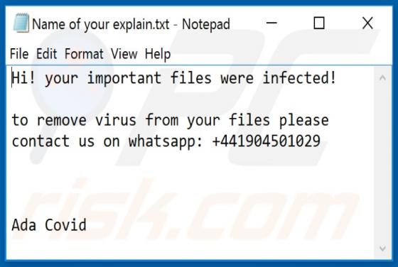 Ada Covid Ransomware