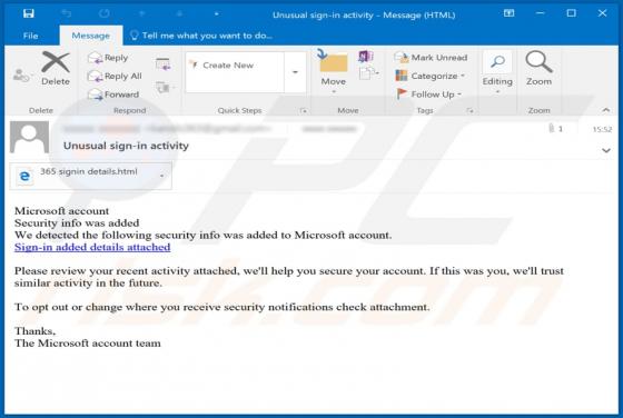 Microsoft Email Scam