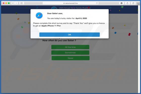Netuniverse POP-UP Scam (Mac)