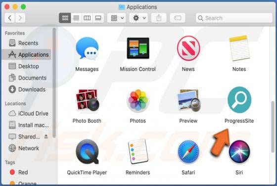 ProgressSite Adware (Mac)