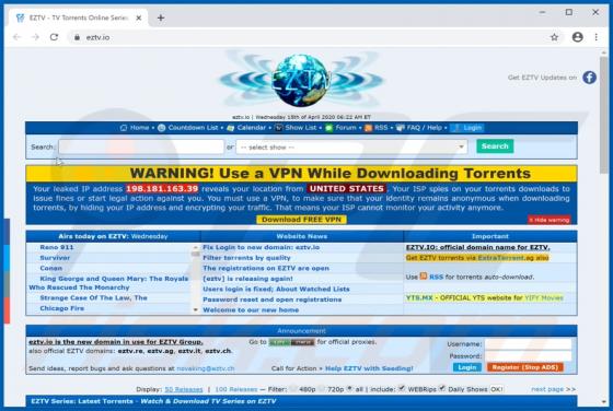 Eztv.io Suspicious Website