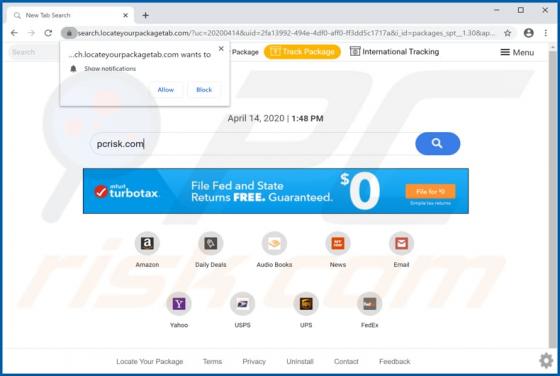 Locate Your Package Browser Hijacker