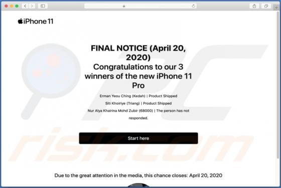 Winners Of the New Iphone 11 Pro POP-UP Scam (Mac)