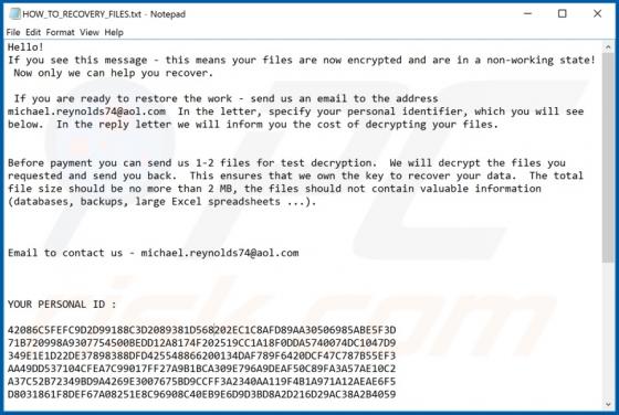Michael (Balaclava) Ransomware