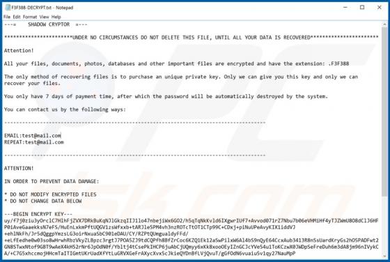 Shadow Cryptor Ransomware