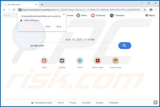 Translations Instant Browser Hijacker