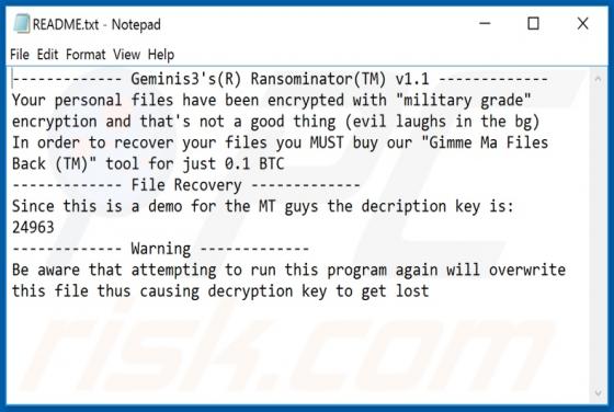 Geminis Ransomware