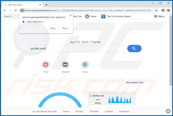 Get Speed Test Fast Browser Hijacker