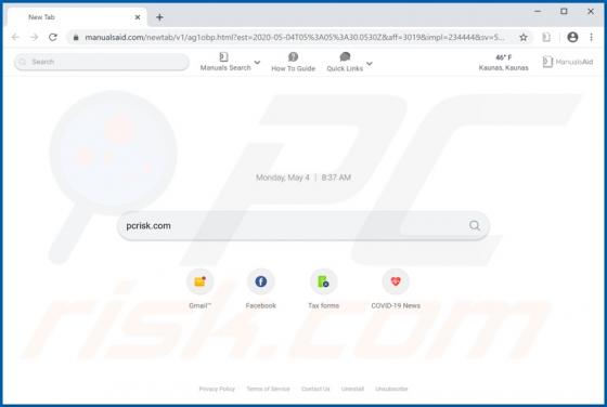 Manuals Aid Browser Hijacker