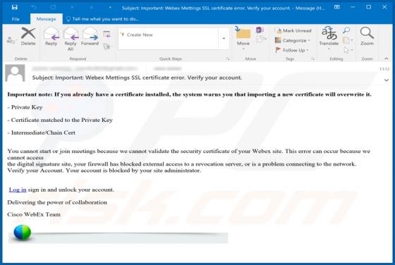 Cisco Webex Email Scam