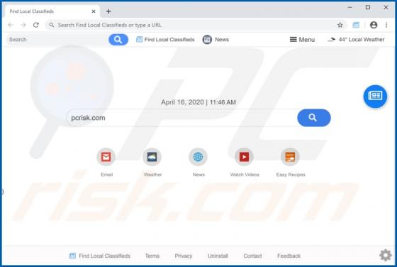 Find Local Classifieds Browser Hijacker