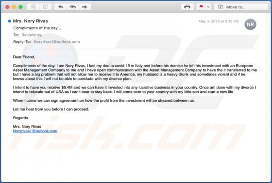 Compliments Of The Day Email Scam