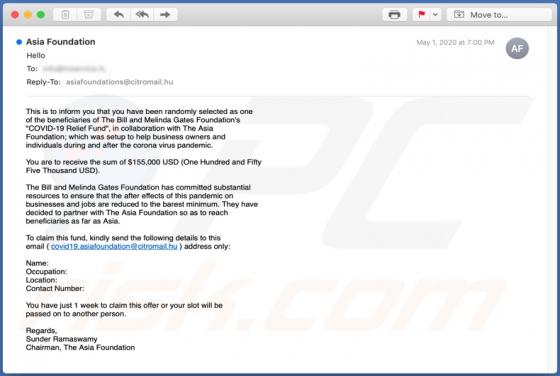 Covid Phishing Scam Email