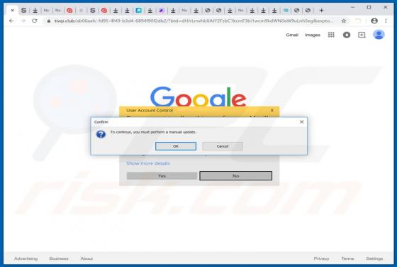 To Continue, You Must Perform A Manual Update POP-UP Scam