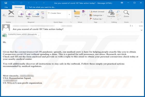 COVID-19 Test Email Virus