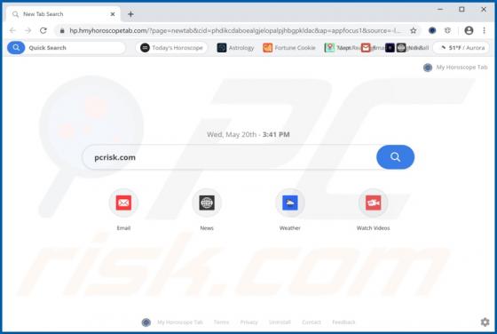 My Horoscope Tab Browser Hijacker