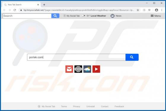 My Social Tab Browser Hijacker