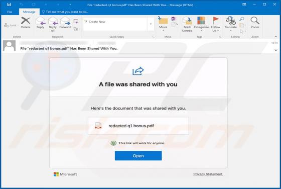 A File Was Shared With You Email Scam