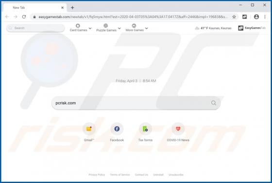 Easy Games Tab Browser Hijacker