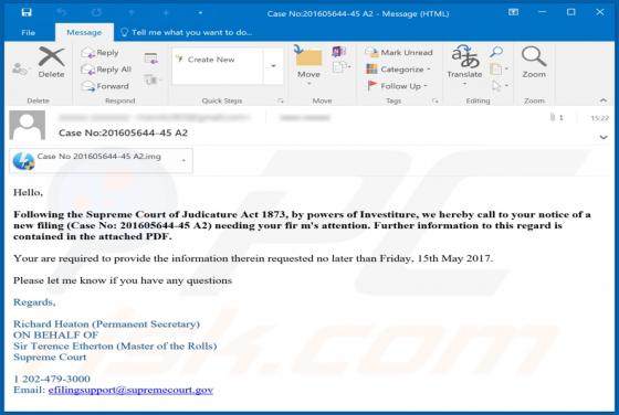 Supreme Court Email Virus