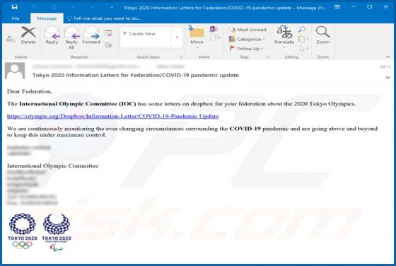 Tokyo Olympics 2020 Email Scam