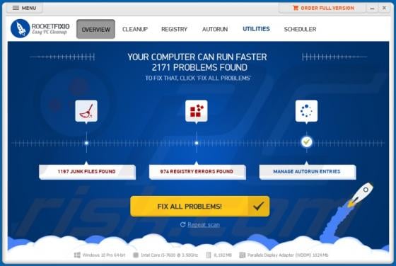 RocketFixio Unwanted Application