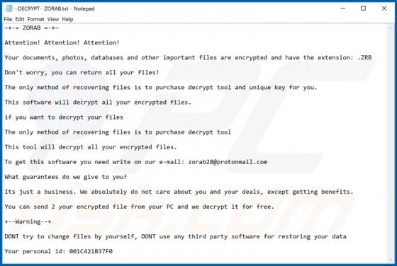 ZORAB Ransomware