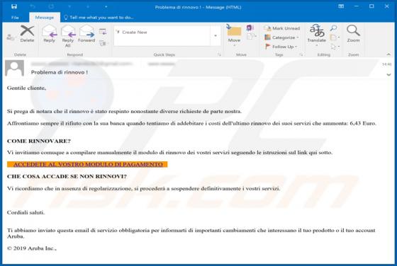 Aruba.it Email Scam