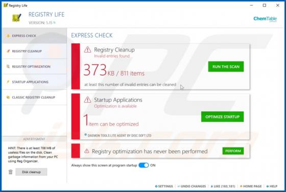 Registry Life Unwanted Application