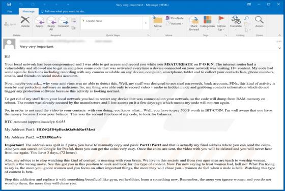 Your Local Network Has Been Compromised Email Scam