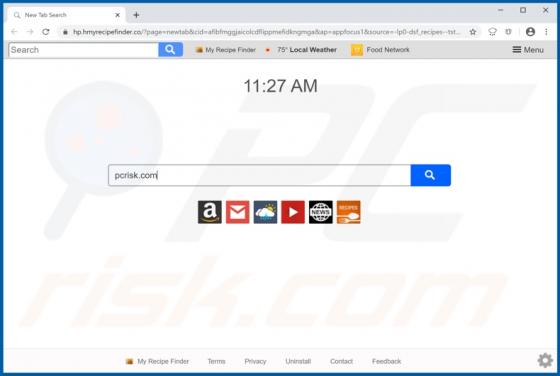My Recipe Finder Browser Hijacker