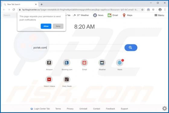 Login Center Browser Hijacker