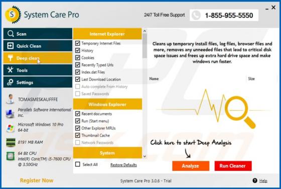 System Care Pro Unwanted Application