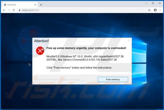Free Up Some Memory Urgently POP-UP Scam