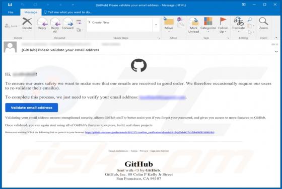 GitHub Email Scam