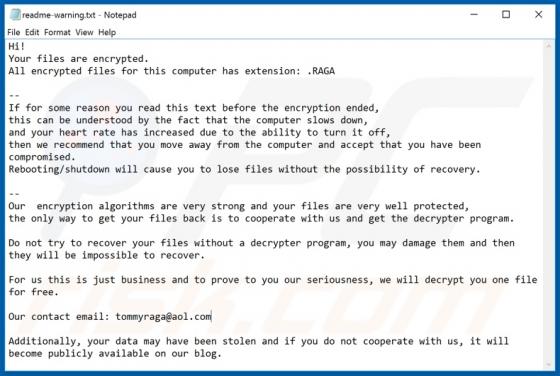 RAGA Ransomware