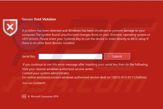 Secure Boot Violation Scam