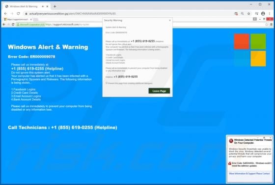 Windows Alert & Warning POP-UP Scam