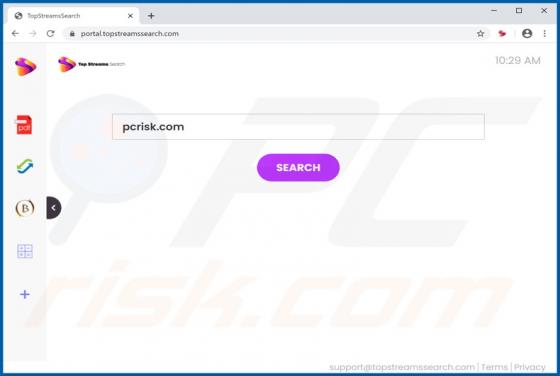 TopStreamsSearch Browser Hijacker