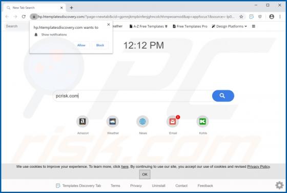 Templates Discovery Tab Browser Hijacker