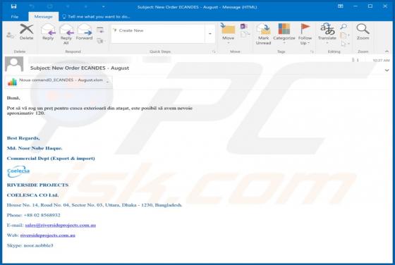 COELECSA Email Virus