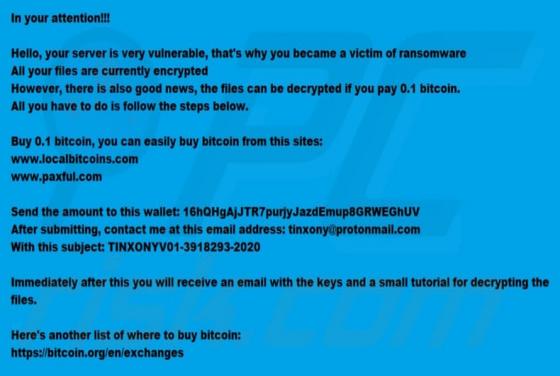 TiNx Ransomware