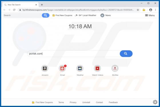 Find New Coupons Browser Hijacker