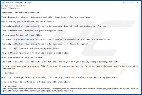 Zorab2 Ransomware