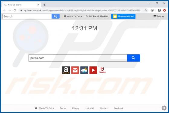 Watch TV Quick Browser Hijacker