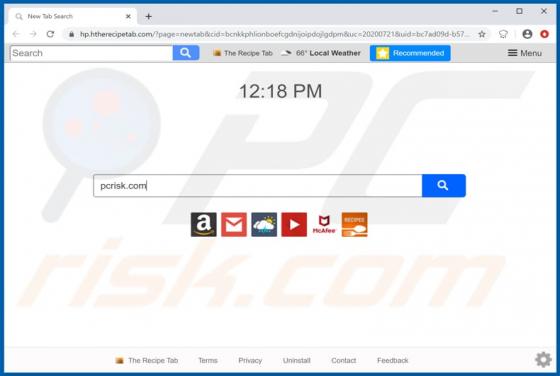 The Recipe Tab Browser Hijacker